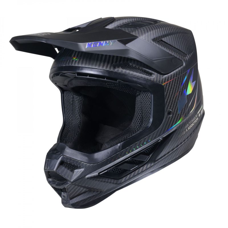 Kenny Racing MOTOCROSS/ENDURO Titanium Carbon MATT Holographic Helmet - Black