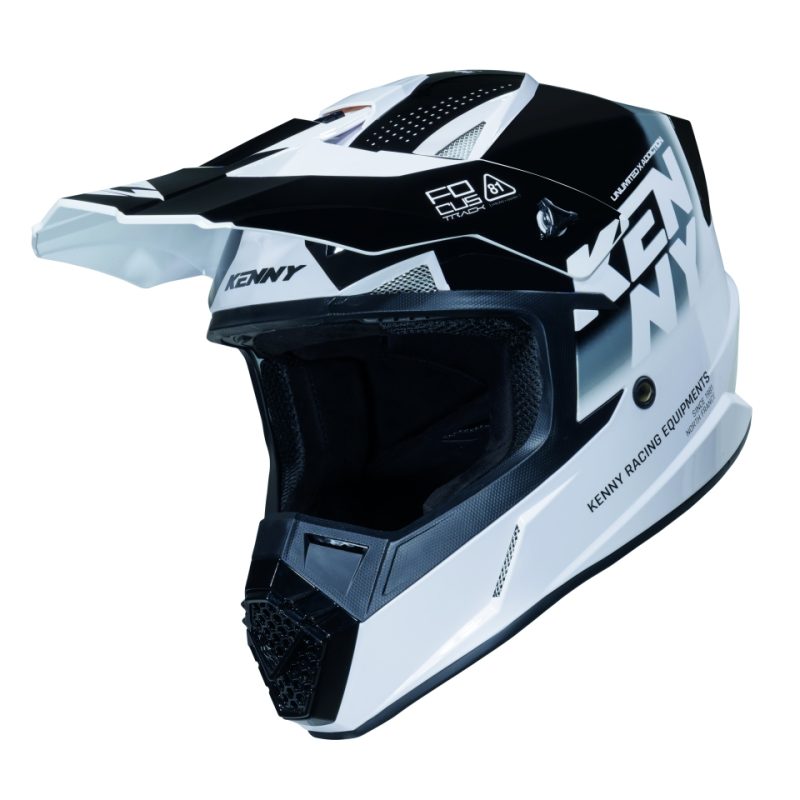 Kenny Racing MOTOCROSS/ENDURO Track Graphic Focus Helmet - Black/White