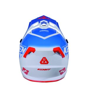 Kenny Racing MOTOCROSS/ENDURO Track Graphic Focus Patriot Helmet - White/Blue/Red