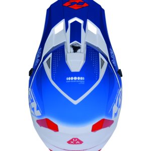 Kenny Racing MOTOCROSS/ENDURO Track Graphic Focus Patriot Helmet - White/Blue/Red