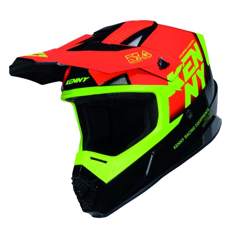 Kenny Racing MOTOCROSS/ENDURO Track Graphic Focus Helmet - Red/Black/Yellow