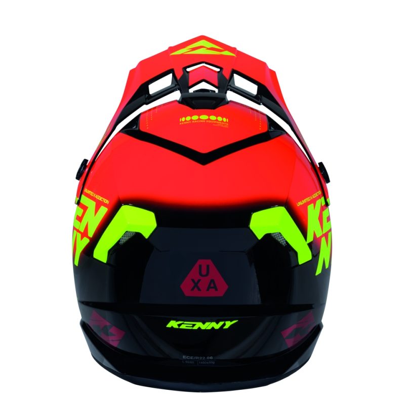 Kenny Racing MOTOCROSS/ENDURO Track Graphic Focus Helmet - Red/Black/Yellow