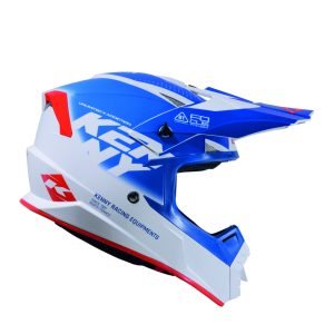 Kenny Racing MOTOCROSS/ENDURO Track Graphic Focus Patriot Helmet - White/Blue/Red
