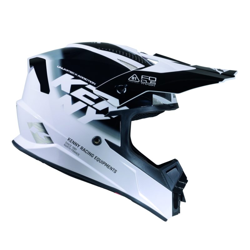 Kenny Racing MOTOCROSS/ENDURO Track Graphic Focus Helmet - Black/White