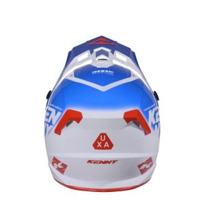 Kenny Racing MOTOCROSS/ENDURO Track Youth Graphic Focus Patriot Helmet - Blue/White/Red