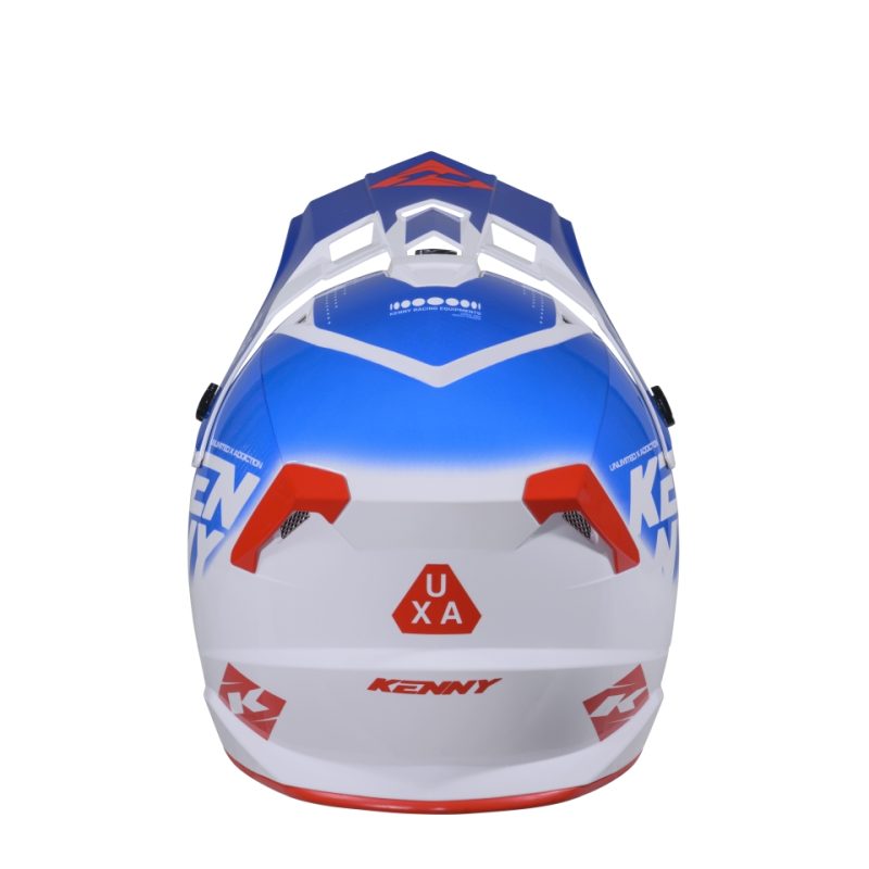 Kenny Racing MOTOCROSS/ENDURO Track Youth Graphic Focus Patriot Helmet - Blue/White/Red