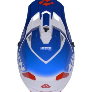 Kenny Racing MOTOCROSS/ENDURO Track Youth Graphic Focus Patriot Helmet - Blue/White/Red