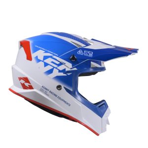 Kenny Racing MOTOCROSS/ENDURO Track Youth Graphic Focus Patriot Helmet - Blue/White/Red