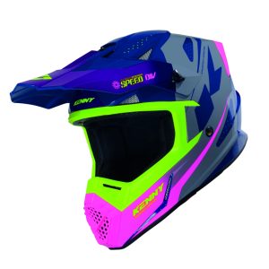 Kenny Racing MOTOCROSS/ENDURO Track Youth Graphic Speed Helmet - Purple/Pink/Yellow