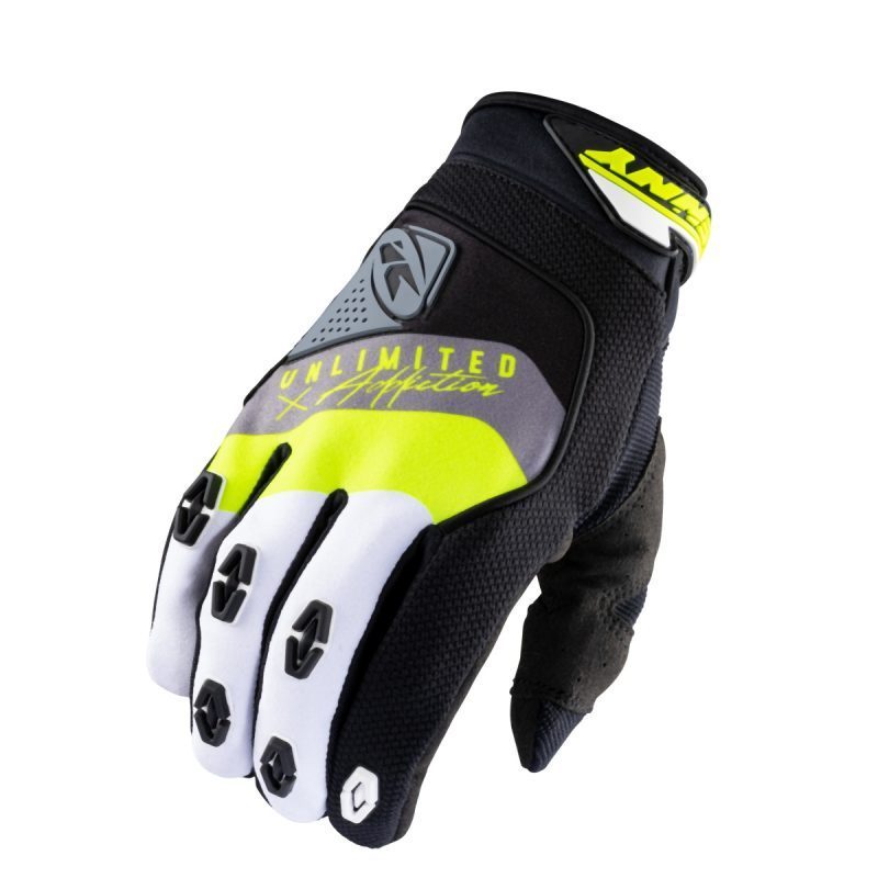 Kenny Racing MOTOCROSS/ENDURO Model Safety Gloves - Black/Grey/Fluo Yellow