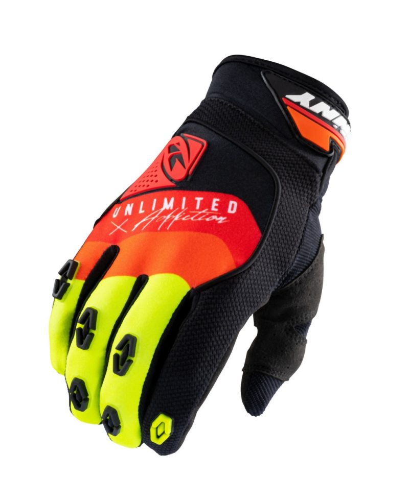 Kenny Racing MOTOCROSS/ENDURO Model Safety BLACK/RED/ORANGE Gloves - Black/Red/Fluo Yellow