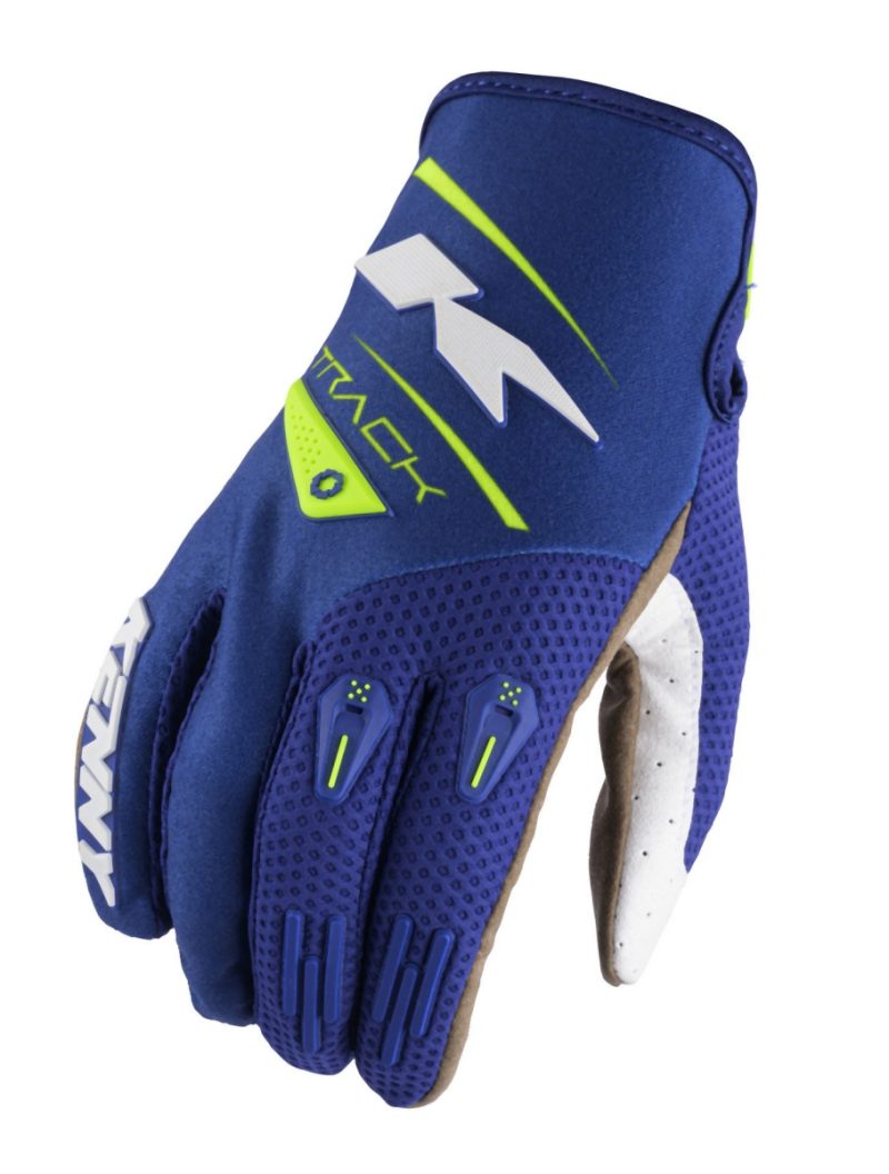 Kenny Racing MOTOCROSS/ENDURO Model Track Youth NAVY/NEON Yellow Gloves - Blue/Fluo Yellow