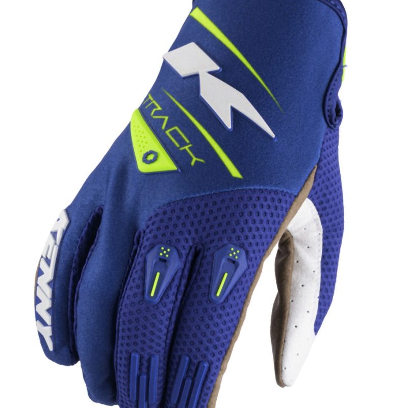 Kenny Racing MOTOCROSS/ENDURO Model Track Youth NAVY/NEON Yellow Gloves - Blue/Fluo Yellow
