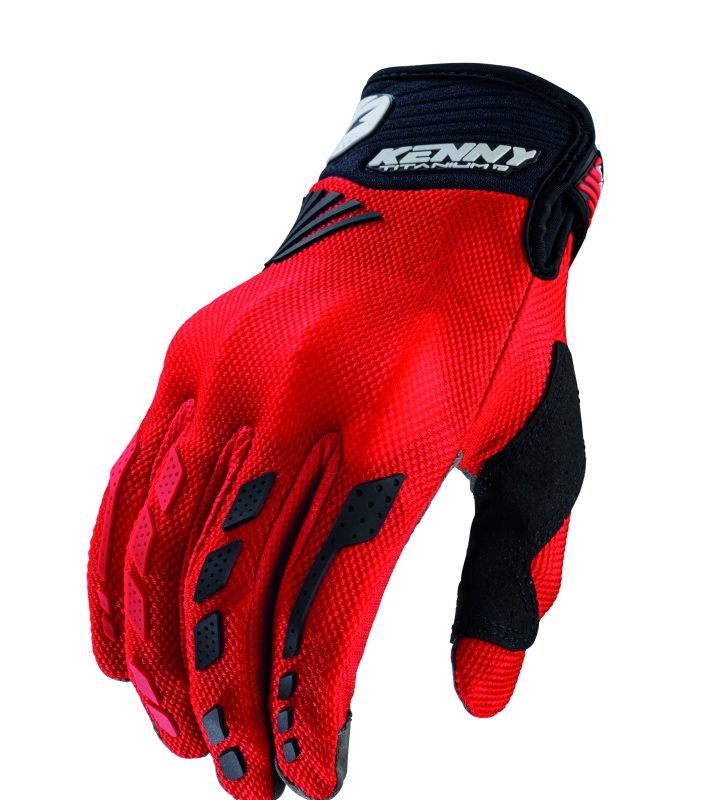 Kenny Racing D3O Titanium RED Gloves - Czerwowy