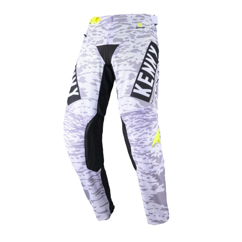 Kenny Racing MOTOCROSS/ENDURO Model Performance Stone White Pants - Grey/Black/Yellow