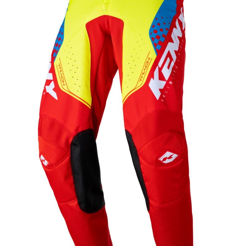 Kenny Racing MOTOCROSS/ENDURO Model Track Focus Youth NEON YELLOW/RED Pants - Red/Yellow/White