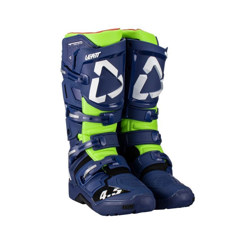 Leatt Cross 4.5 Enduro Boots - Navy/Fluo Green
