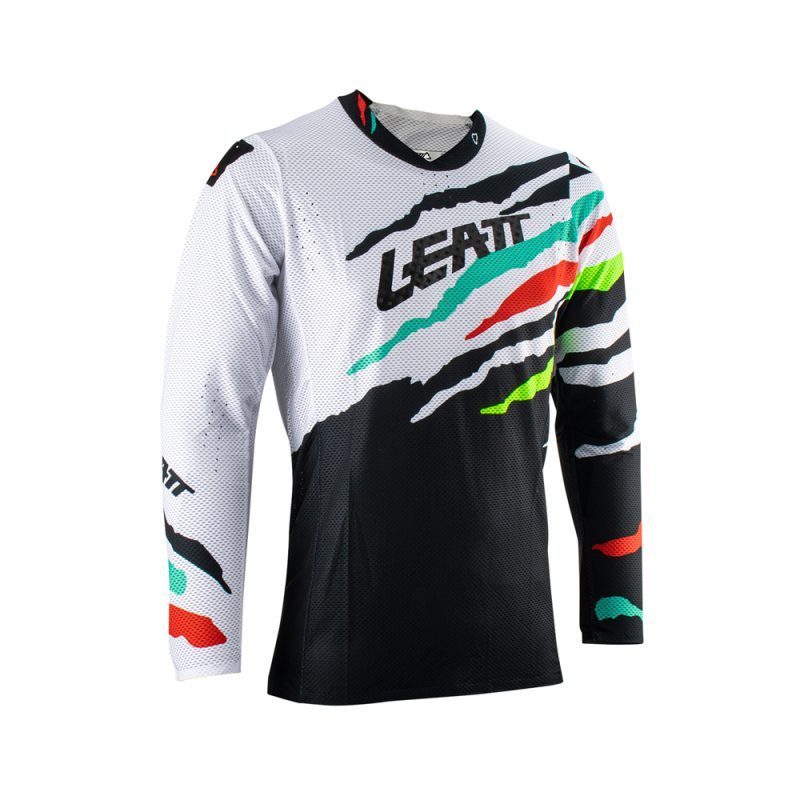 Leatt MOTO 5.5 Ultraweld Jersey Tiger - White/Black/Green/Red