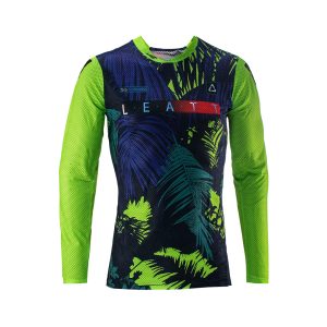 Leatt MOTO 5.5 Ultraweld Jersey Jungle - Black/Navy/Fluo Green