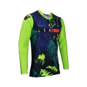 Leatt MOTO 5.5 Ultraweld Jersey Jungle - Black/Navy/Fluo Green