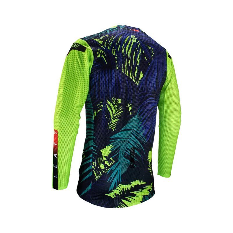 Leatt MOTO 5.5 Ultraweld Jersey Jungle - Black/Navy/Fluo Green
