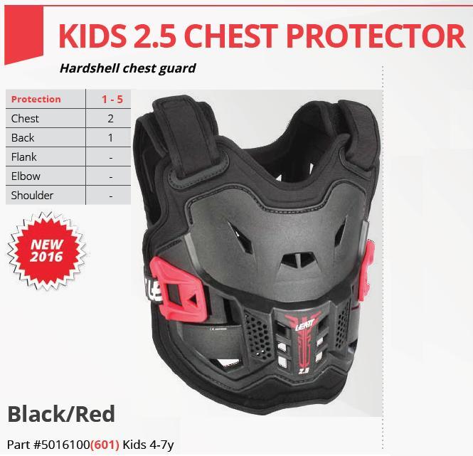 Leatt Chest Protector 2.5 KIDS Black , 110-134 CM BODY Armor - Black/Red (4-7 Lat