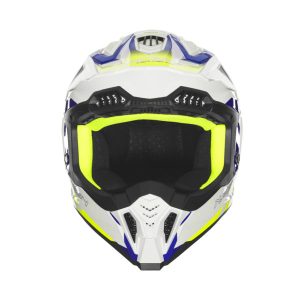 NOX OFF ROAD / Cross N634 Gradient Helmet - White/Blue/Fluo Yellow
