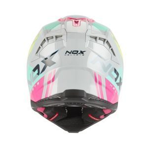 NOX OFF ROAD / Cross N634 Storm Helmet - Grey/Pink/Fluo Yellow