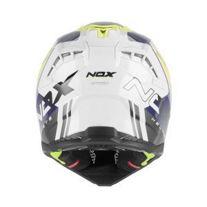 NOX OFF ROAD / Cross N634 Storm Helmet - White/Blue/Fluo Yellow