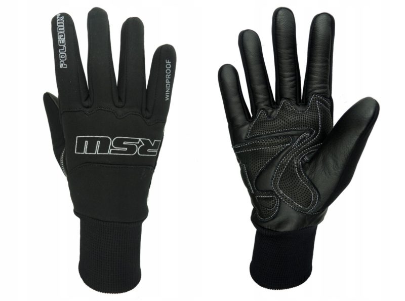 Polednik Sportowe SKORZANO-TEKSTYLNE Model RSW Windproof Gloves - Black