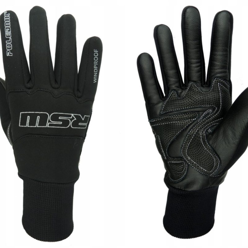 Polednik Sportowe SKORZANO-TEKSTYLNE Model RSW Windproof Gloves - Black