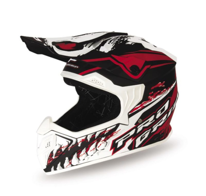 Progrip PG3009 Jurassic Cross Youth Rozm. L 3009-149 Homologacja ECE 22R06, Zapiecie DD Helmet - White/Red/Matte Black
