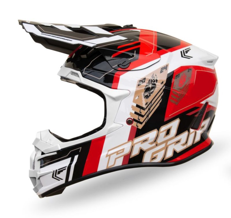 Progrip Cross PG3080 Spirits Rozm. L 3080-149 Homologacja ECE 22R06, Zapiecie DD Helmet - Red/White/Black