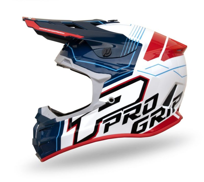 Progrip Cross PG3080 Adventure Rozm. M 3080-227 Homologacja ECE 22R06, Zapiecie DD Helmet - Blue/White/Red