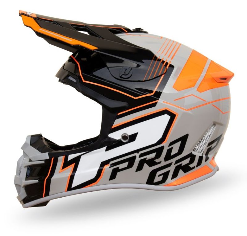 Progrip Cross PG3080 Adventure Rozm. S 3080-211 Homologacja ECE 22R06, Zapiecie DD Helmet - Grey/Black/Orange