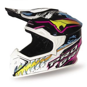 Progrip PG3009 Jurassic Cross Youth Rozm. XL 3009-382 Homologacja ECE 22R06, Zapiecie DD Helmet - White/Black/Pink/Seledynowy