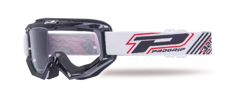 Progrip PG3201-102 Atzaki Goggles - Black Z Bialym Paskiem (
