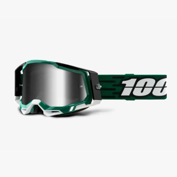 100% Racecraft 2 Milori - Mirror Silver Goggles - Green/Black