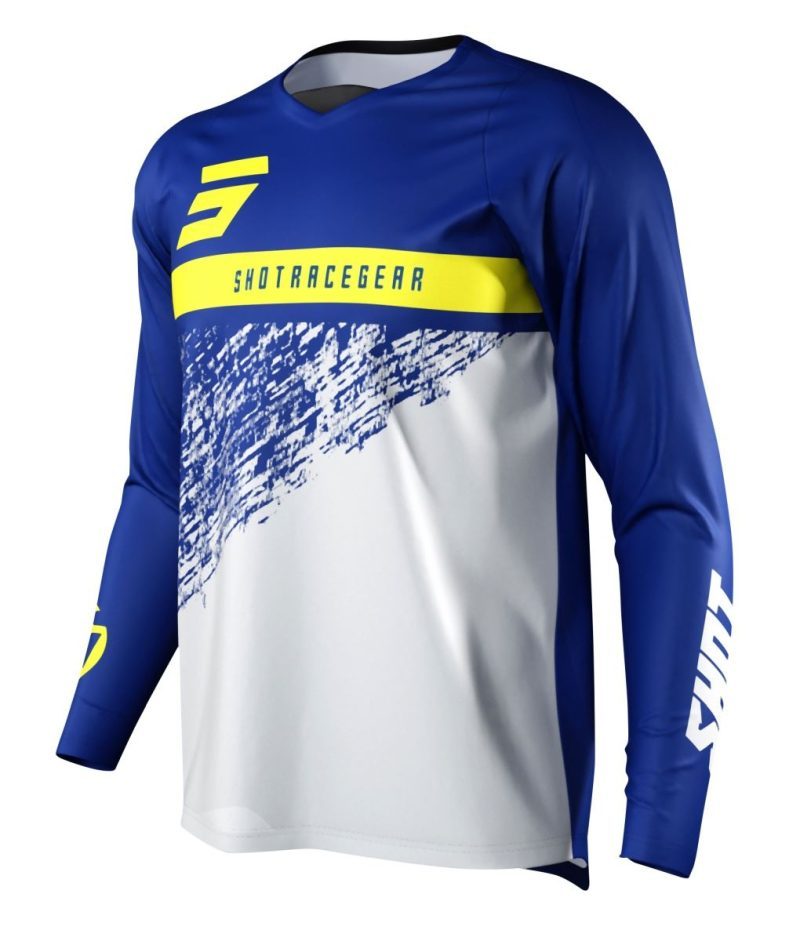SHOT Racing MOTO DEVO ROLL Jersey - Blue/White/Yellow
