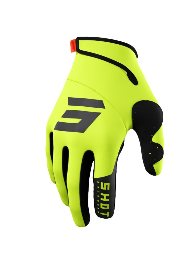 SHOT Racing Softshell Winter Trainer 2.0 Gloves - Neon Yellow/Black