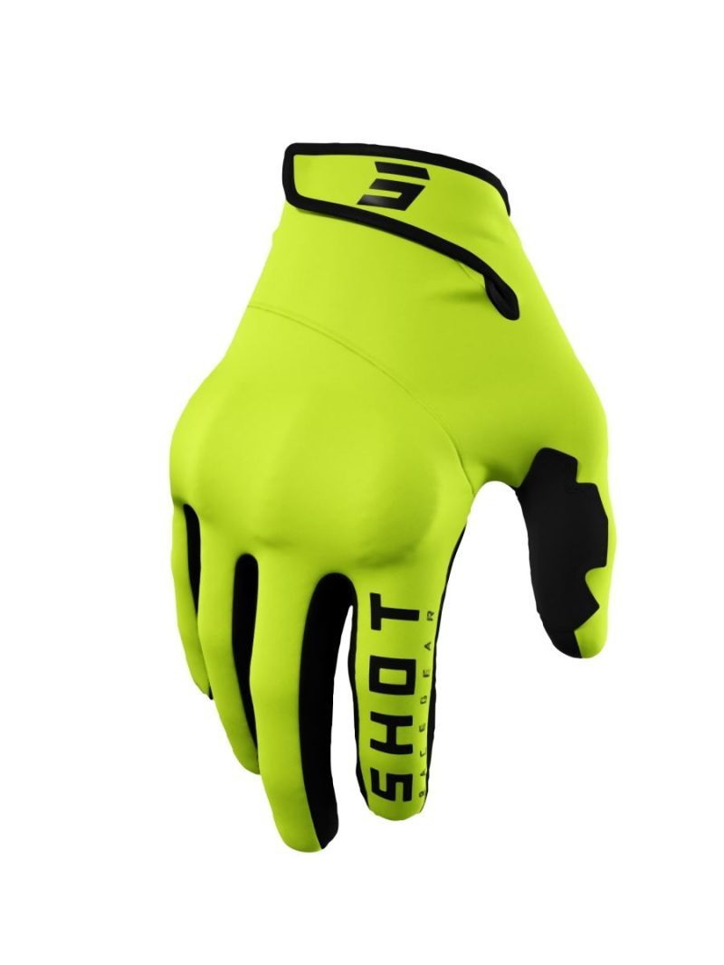SHOT Racing Softshell Winter Trainer CE 2.0 Gloves - Neon Yellow/Black