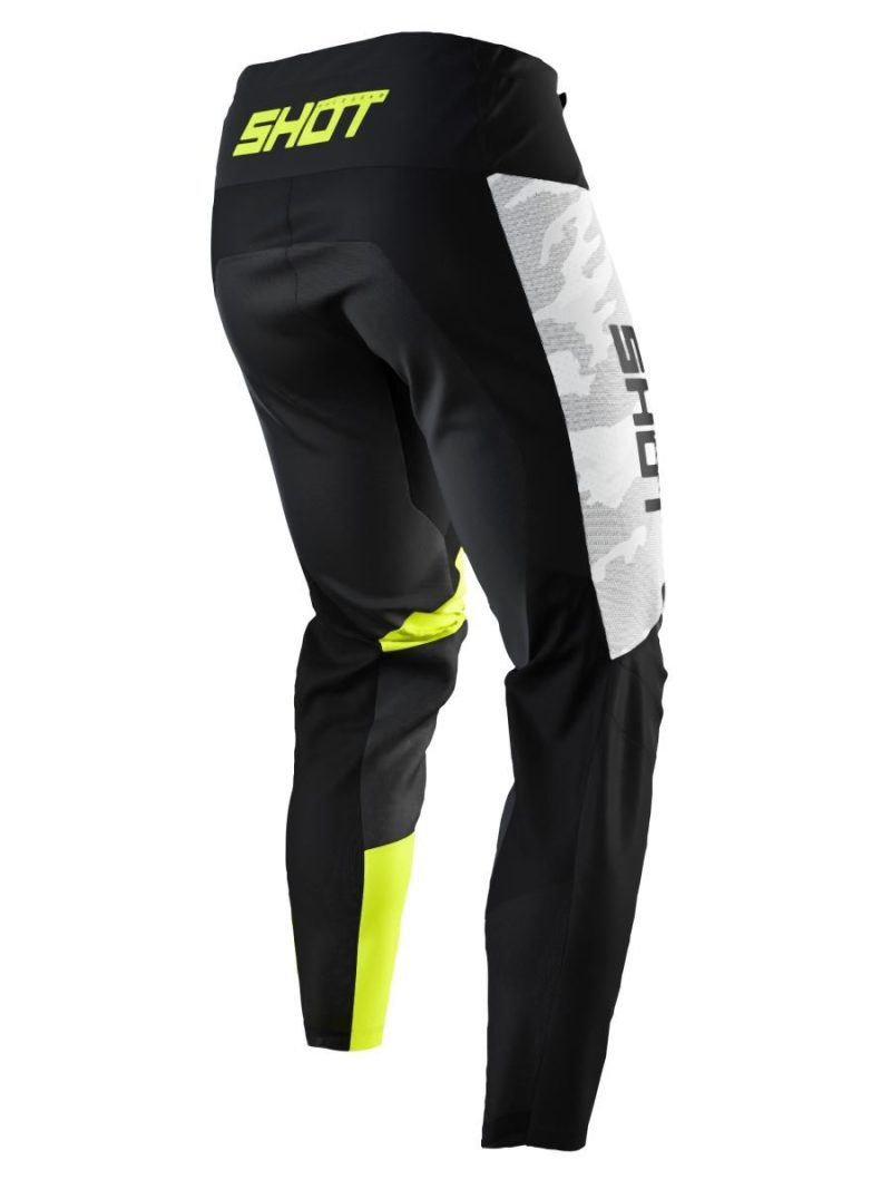 SHOT Racing MOTO Contact CAMO NEON Pants - Black/White/Yellow
