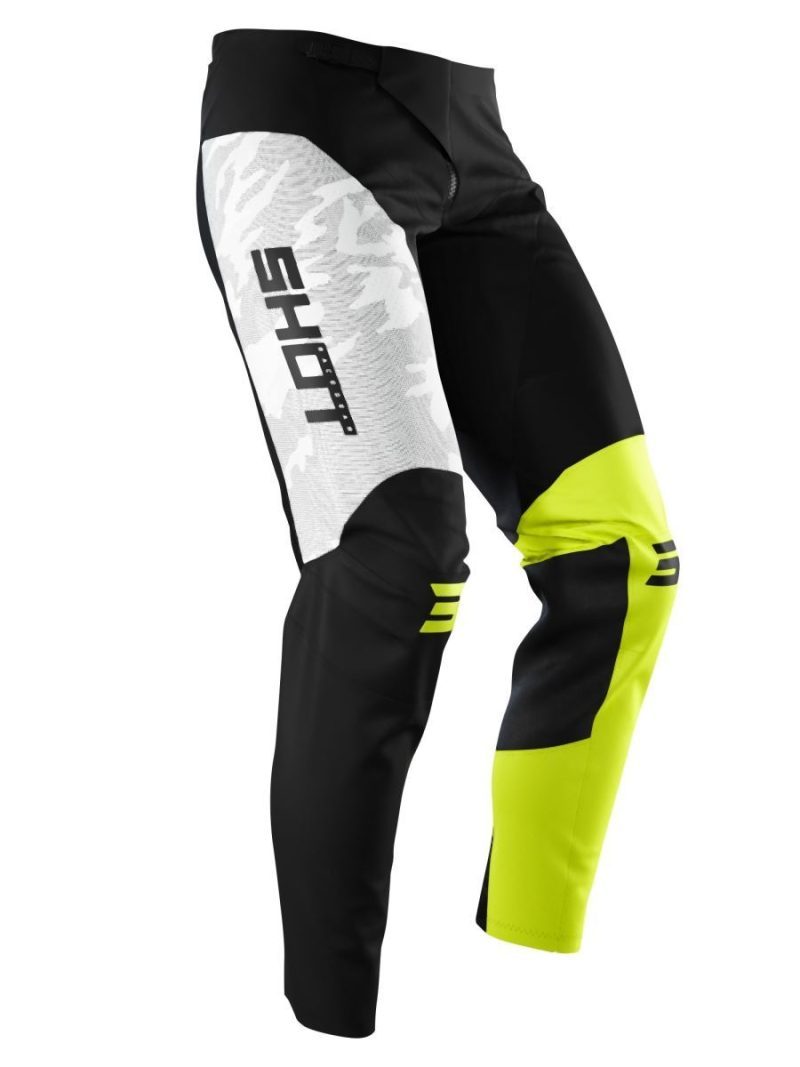 SHOT Racing MOTO Contact CAMO NEON Pants - Black/White/Yellow