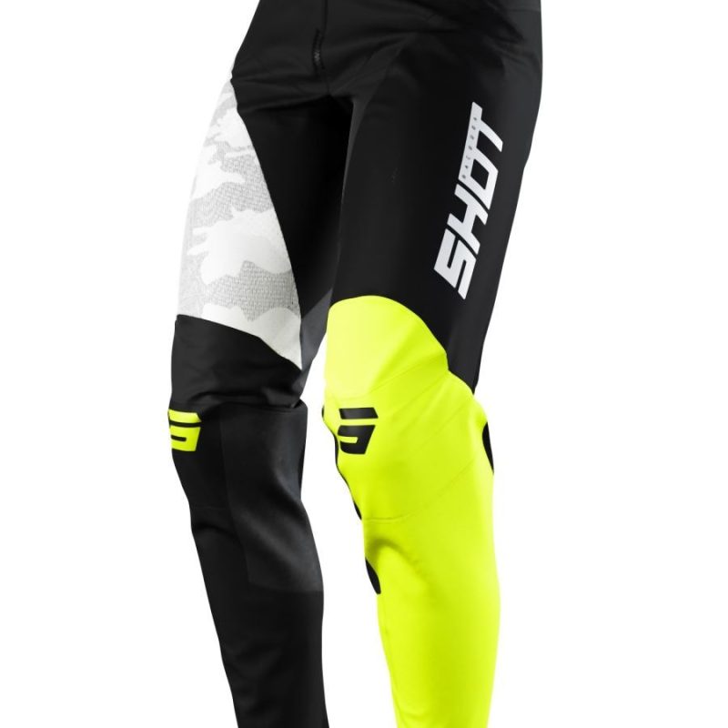 SHOT Racing MOTO Contact CAMO NEON Pants - Black/White/Yellow
