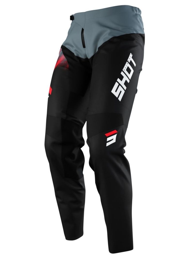 SHOT Racing MOTO DEVO Versus Black RED Pants - Black/Grey/Red