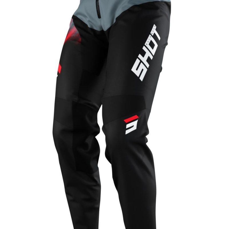 SHOT Racing MOTO DEVO Versus Black RED Pants - Black/Grey/Red