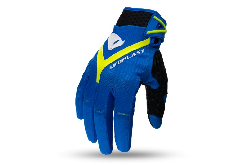 UFO Hayes Cross Gloves - Blue/Fluo Yellow