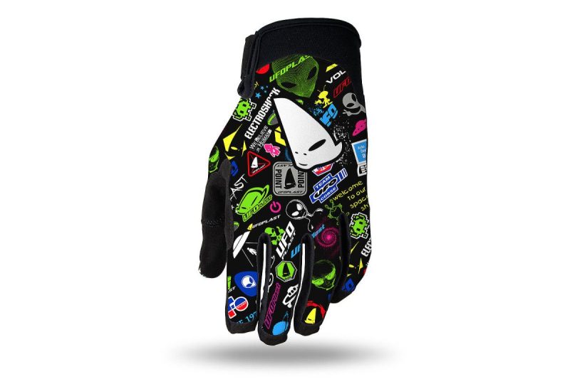 UFO Skyline KIDS Motocross Gloves - Black/Mix Aplikacji Ufo