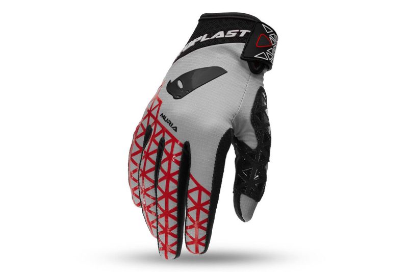 UFO Muria Cross Gloves - Grey/Black/Red