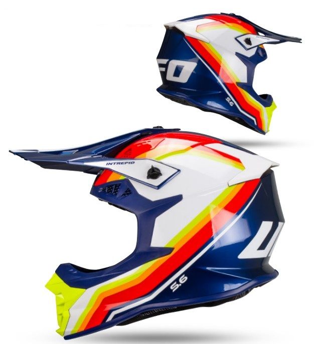 UFO 2026/01 Helmet Intrepid Cross - Yellow/Fluo Blue